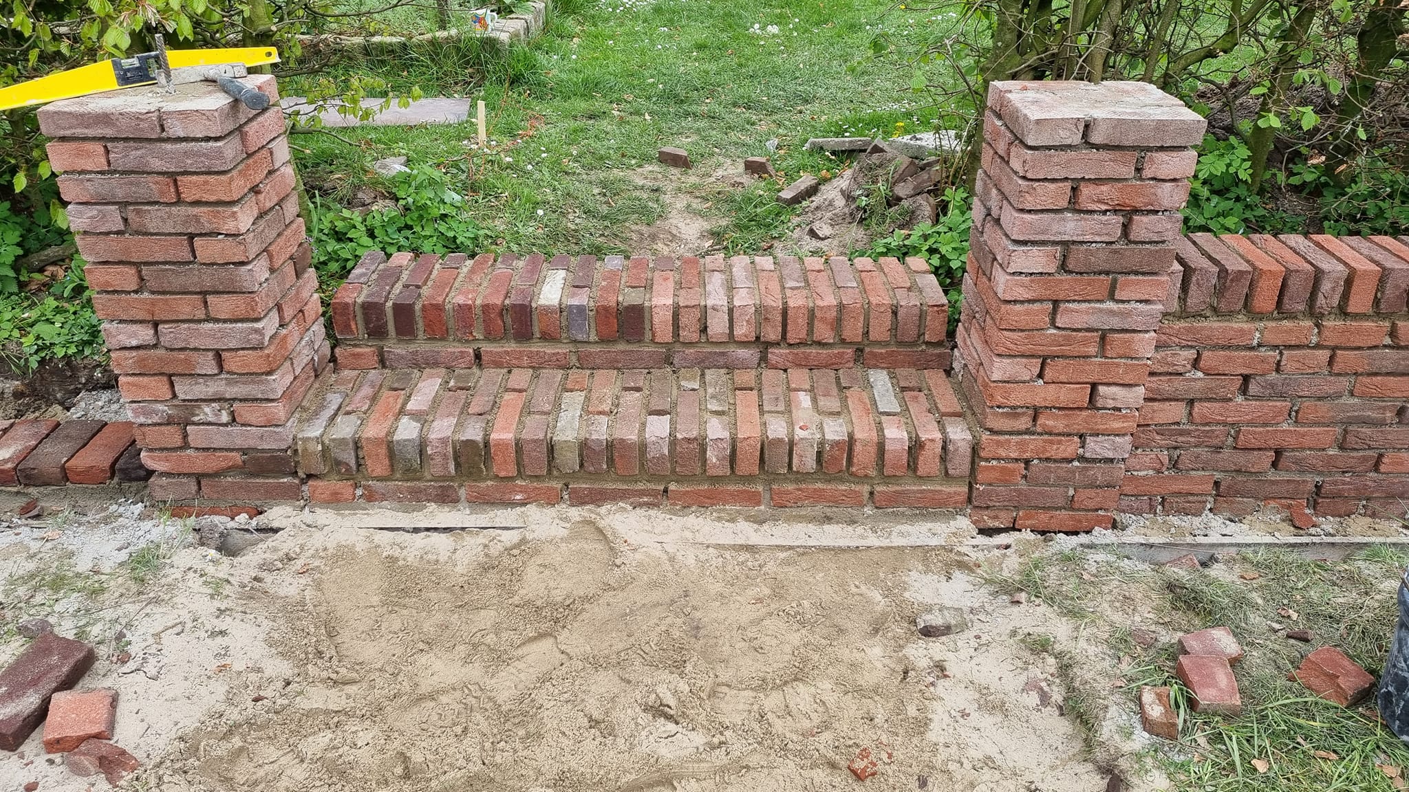 Rollaag detail met waterpas